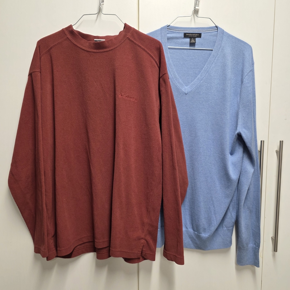 Men's Red and Blue Sweater Set
